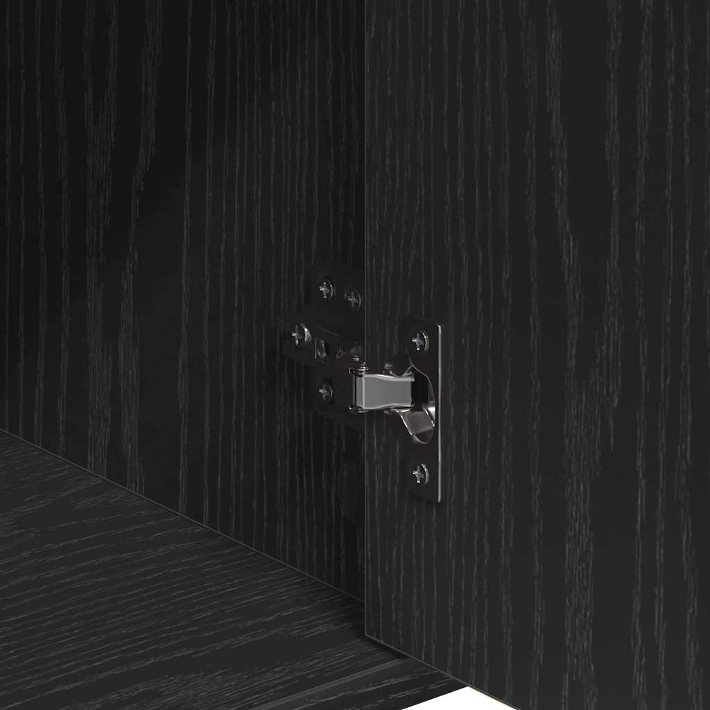 vidaXL Sideboard with Drawer Black Oak 60 x 31 x 70 cm Engineered Wood