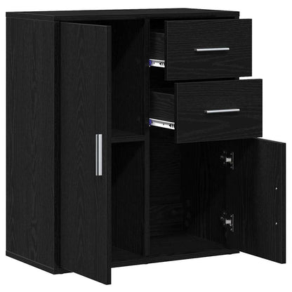 vidaXL Sideboard with Drawer Black Oak 60 x 31 x 70 cm Engineered Wood