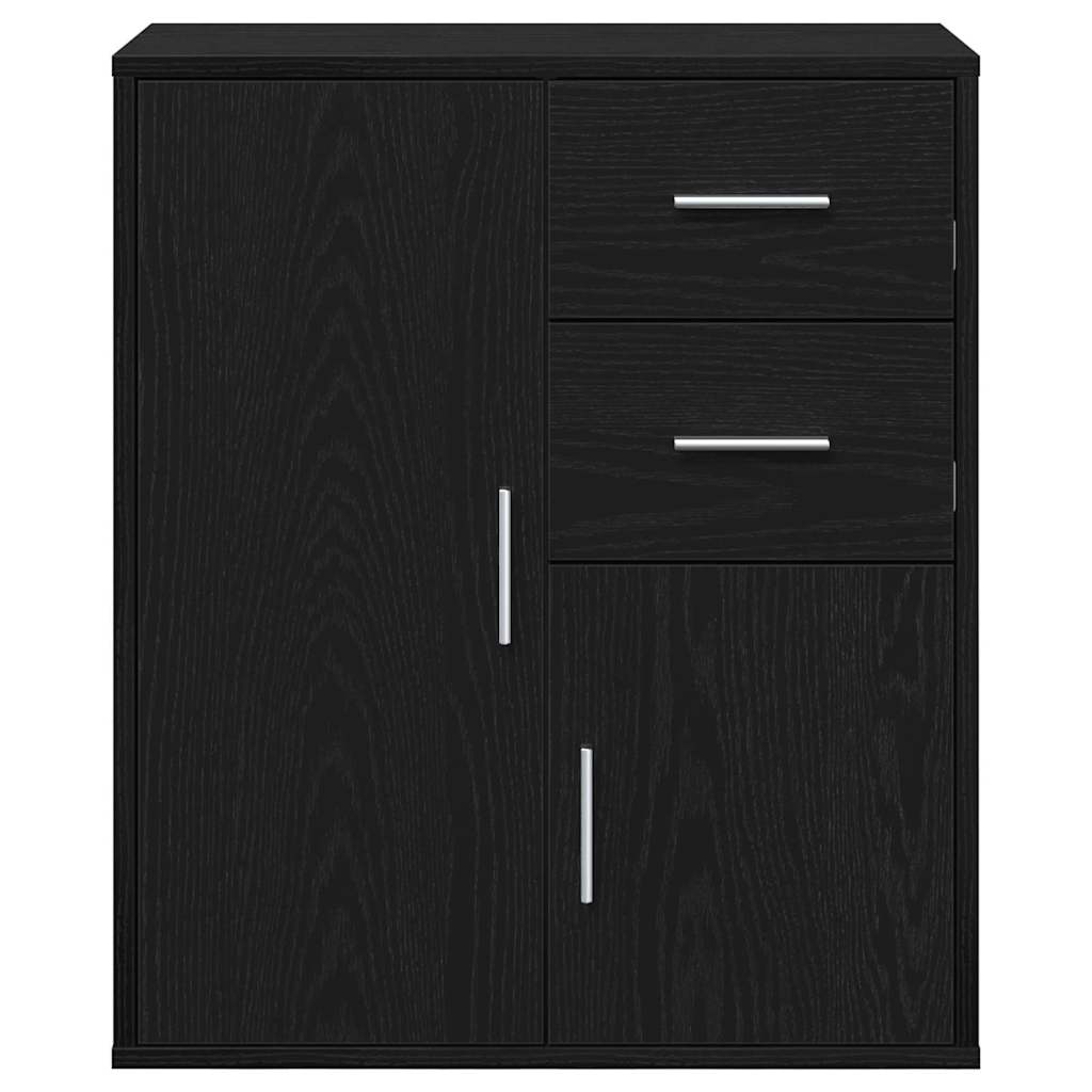 vidaXL Sideboard with Drawer Black Oak 60 x 31 x 70 cm Engineered Wood
