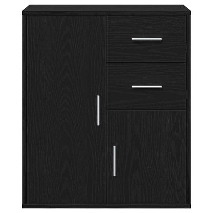 vidaXL Sideboard with Drawer Black Oak 60 x 31 x 70 cm Engineered Wood