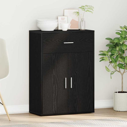 vidaXL Sideboard with Drawer Black Oak 60 x 30 x 84 cm Engineered Wood
