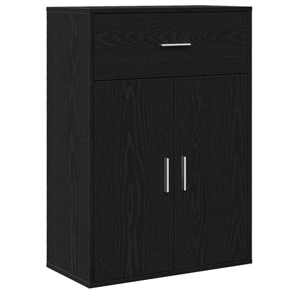 vidaXL Sideboard with Drawer Black Oak 60 x 30 x 84 cm Engineered Wood