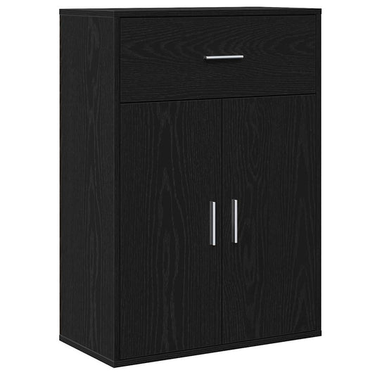 vidaXL Sideboard with Drawer Black Oak 60 x 30 x 84 cm Engineered Wood