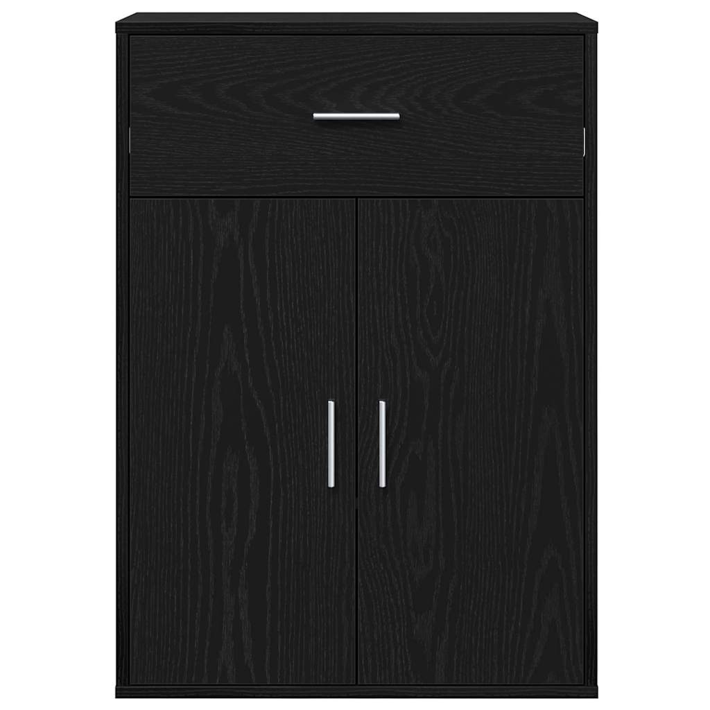 vidaXL Sideboard with Drawer Black Oak 60 x 30 x 84 cm Engineered Wood