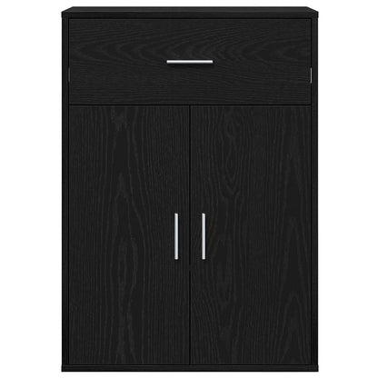 vidaXL Sideboard with Drawer Black Oak 60 x 30 x 84 cm Engineered Wood