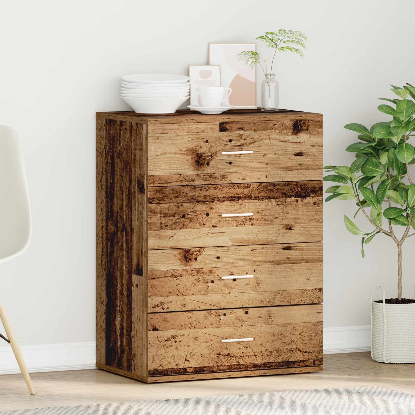 vidaXL Sideboard with Drawer Old Wood 60 x 39 x 80 cm Engineered Wood