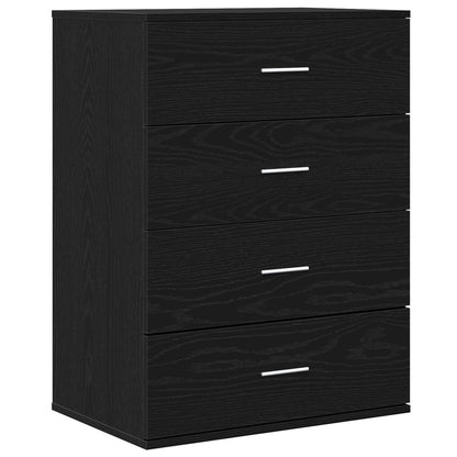 vidaXL Sideboard with Drawer Black Oak 60 x 39 x 80 cm Engineered Wood