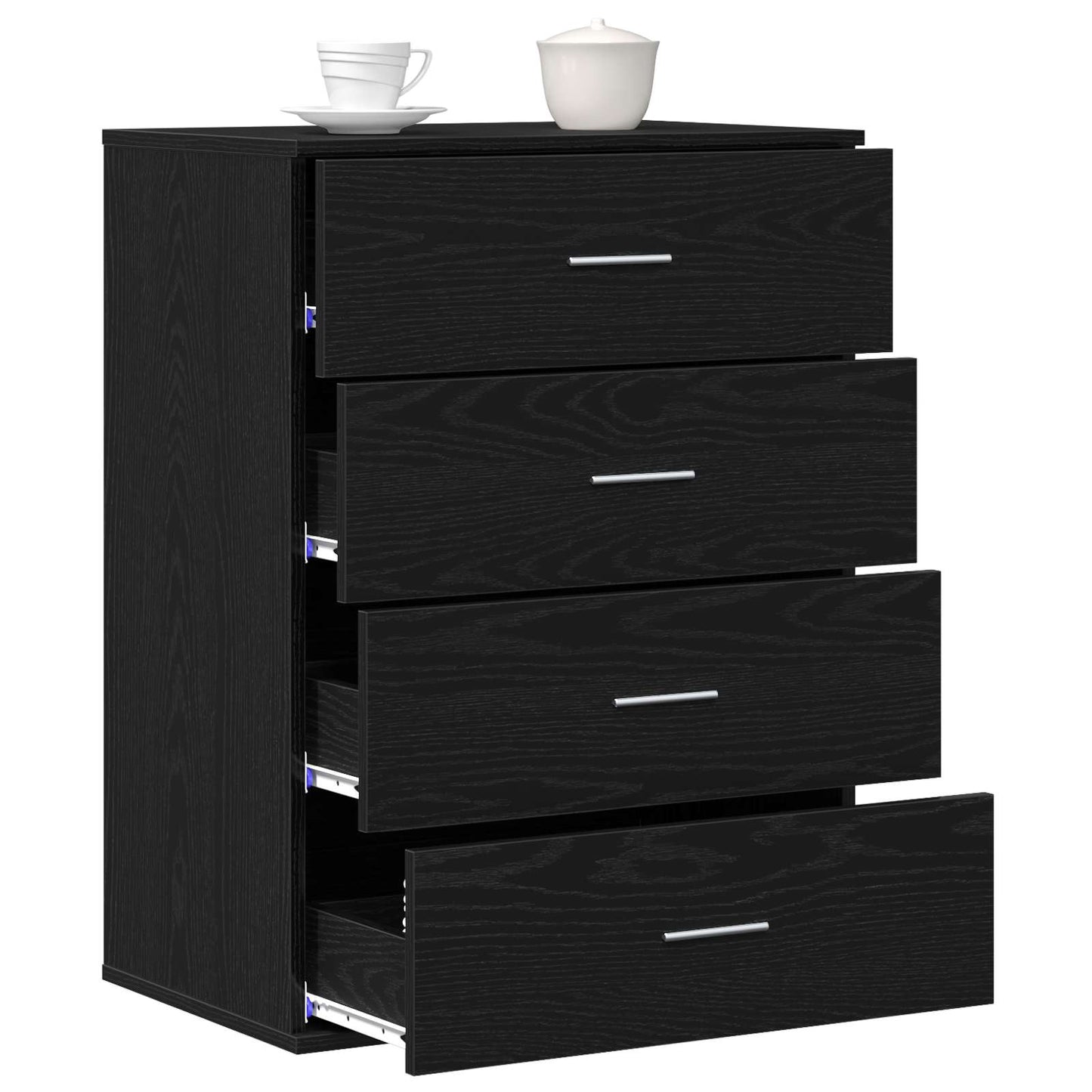 vidaXL Sideboard with Drawer Black Oak 60 x 39 x 80 cm Engineered Wood