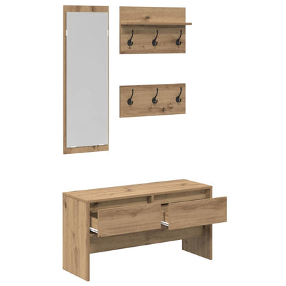 vidaXL Hallway Furniture Set 4 pcs Artisian Oak Engineered Wood