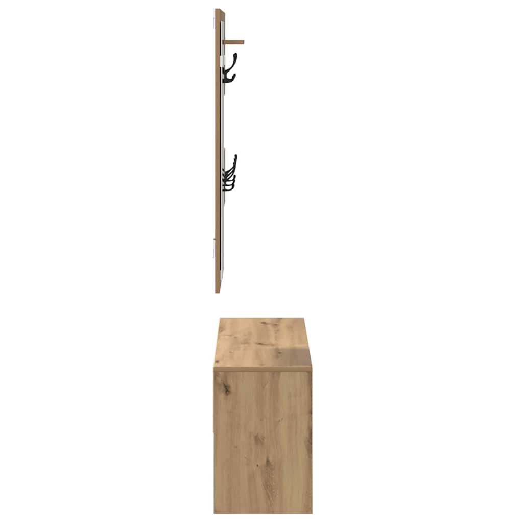 vidaXL Hallway Furniture Set 4 pcs Artisian Oak Engineered Wood