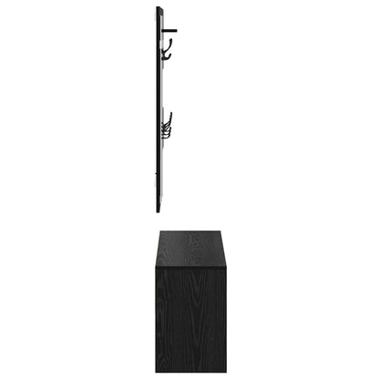 vidaXL Hallway Furniture Set 4 pcs Black Oak Engineered Wood