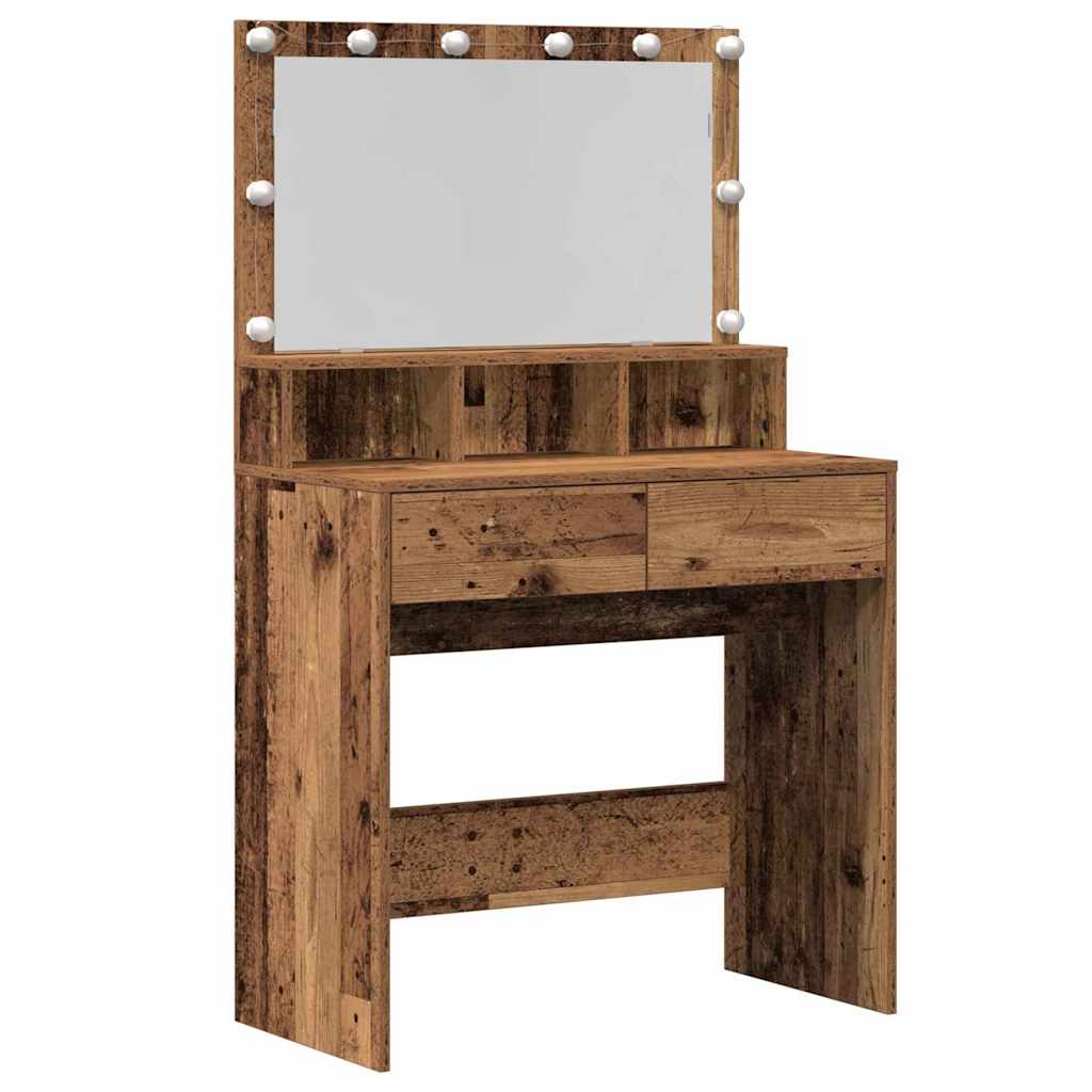 vidaXL Dressing Table Old Wood 80 x 41 x 134.5 cm Engineered Wood