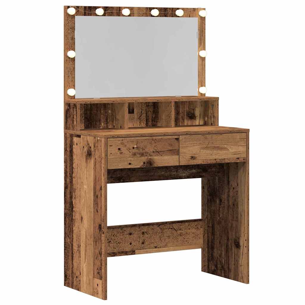 vidaXL Dressing Table Old Wood 80 x 41 x 134.5 cm Engineered Wood
