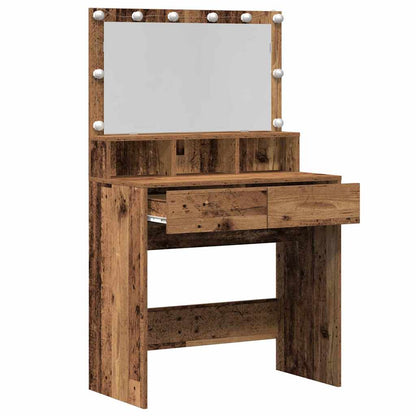 vidaXL Dressing Table Old Wood 80 x 41 x 134.5 cm Engineered Wood