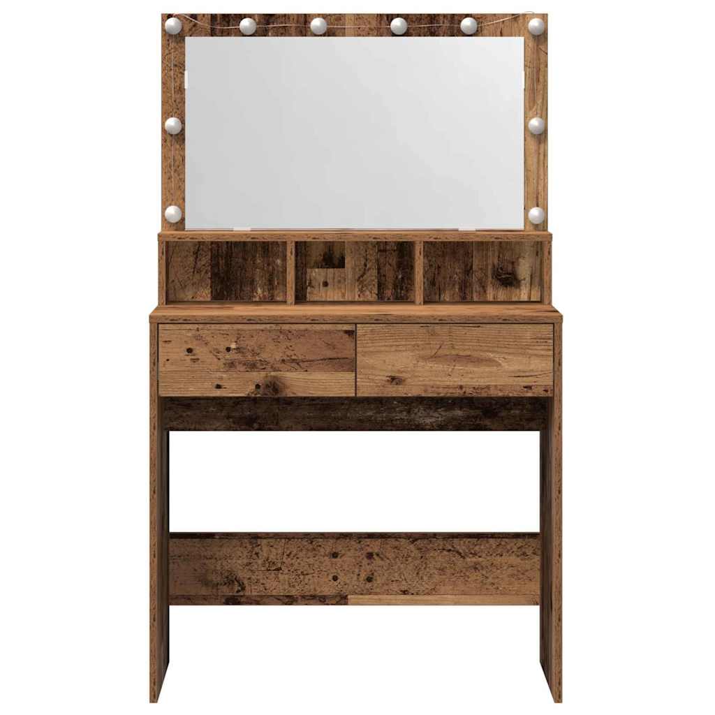 vidaXL Dressing Table Old Wood 80 x 41 x 134.5 cm Engineered Wood