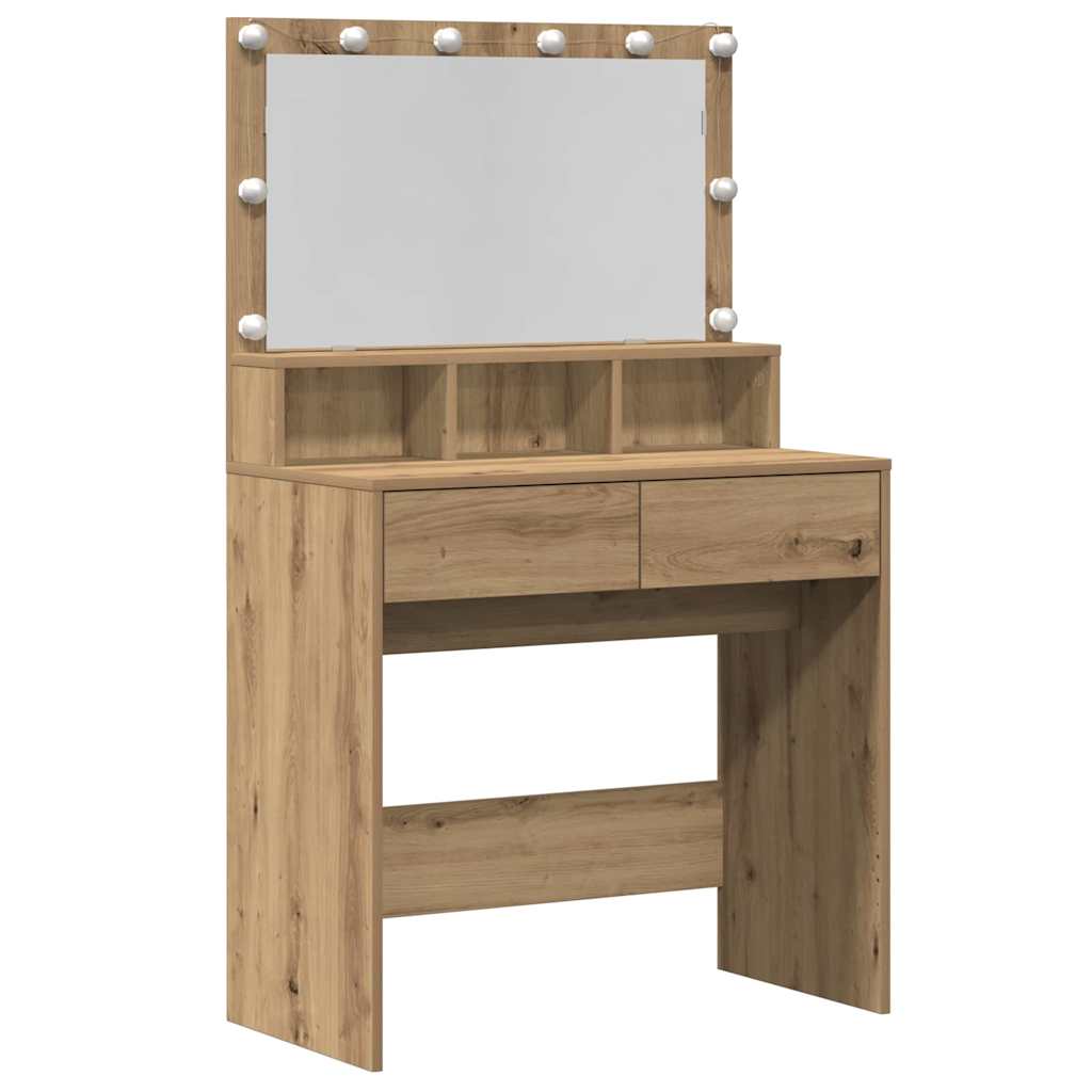 vidaXL Dressing Table Artisan Oak 80 x 41 x 134.5 cm Engineered Wood