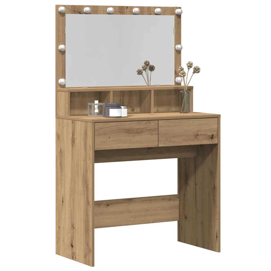 vidaXL Dressing Table Artisan Oak 80 x 41 x 134.5 cm Engineered Wood