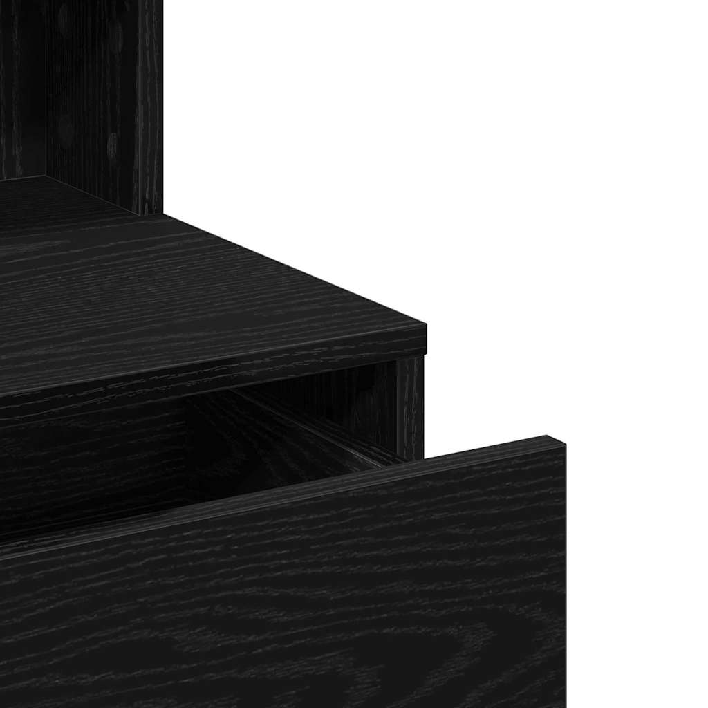 vidaXL Dressing Table Black Oak 80 x 41 x 134.5 cm Engineered Wood