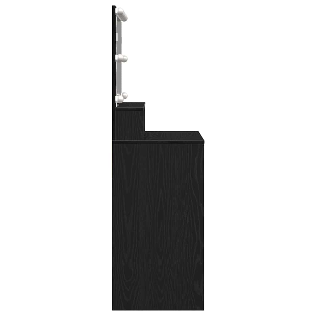 vidaXL Dressing Table Black Oak 80 x 41 x 134.5 cm Engineered Wood
