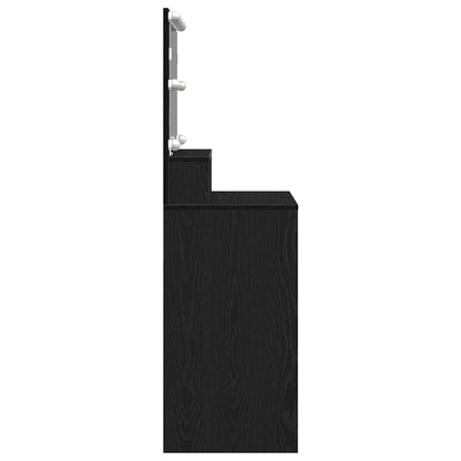 vidaXL Dressing Table Black Oak 80 x 41 x 134.5 cm Engineered Wood