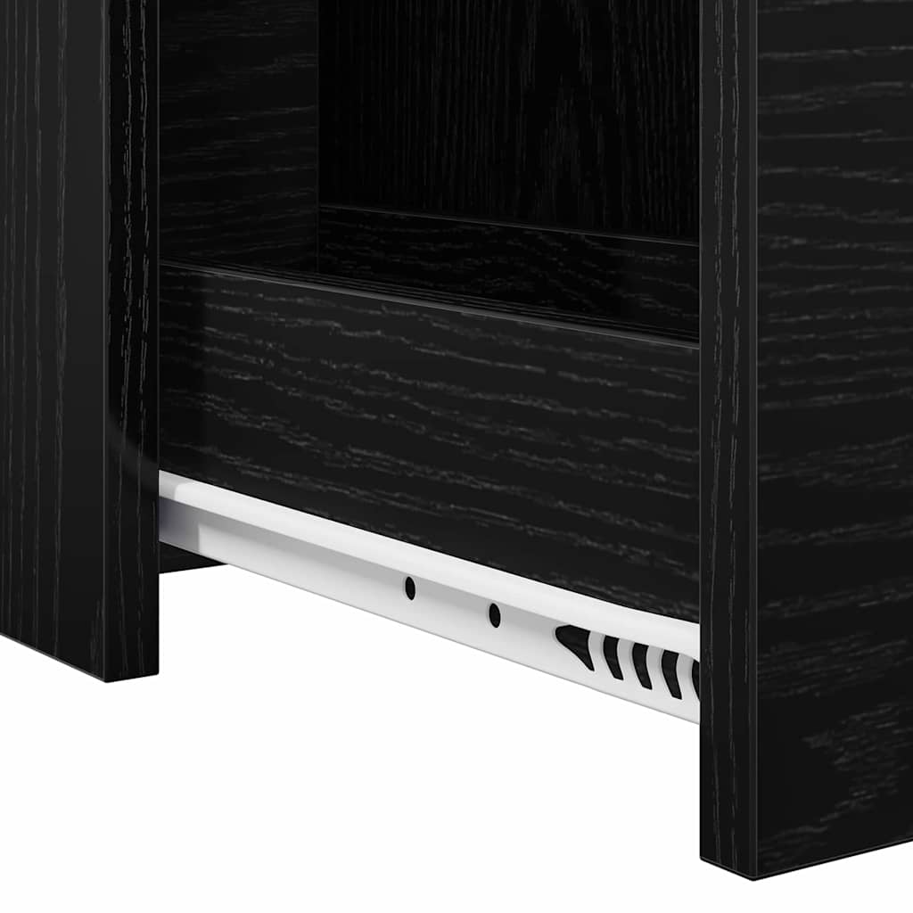 vidaXL Bathroom Furniture Set Wall-mounted Black Oak 22 x 44 x 61.5 cm