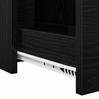 vidaXL Bathroom Furniture Set Wall-mounted Black Oak 22 x 44 x 61.5 cm