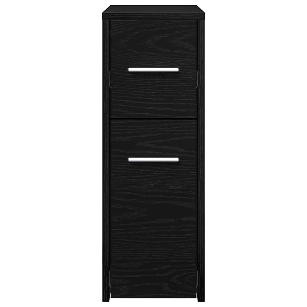 vidaXL Bathroom Furniture Set Wall-mounted Black Oak 22 x 44 x 61.5 cm
