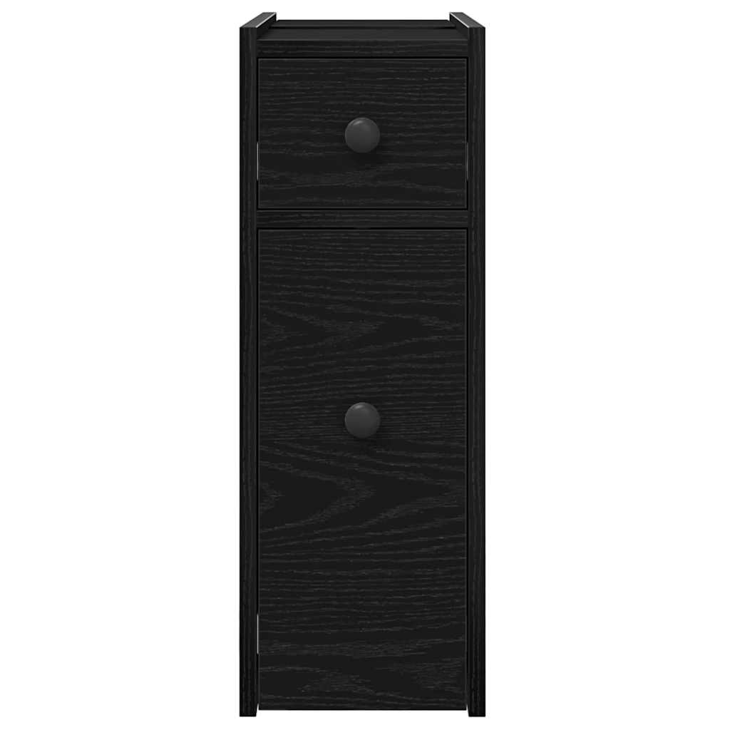 vidaXL Bathroom Furniture Set Wall-mounted Black Oak 80 x 18 x 60 cm