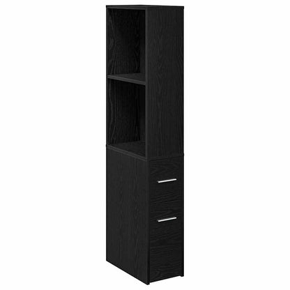 vidaXL Bathroom Furniture Set Wall-mounted Black Oak 22 x 41 x 135 cm