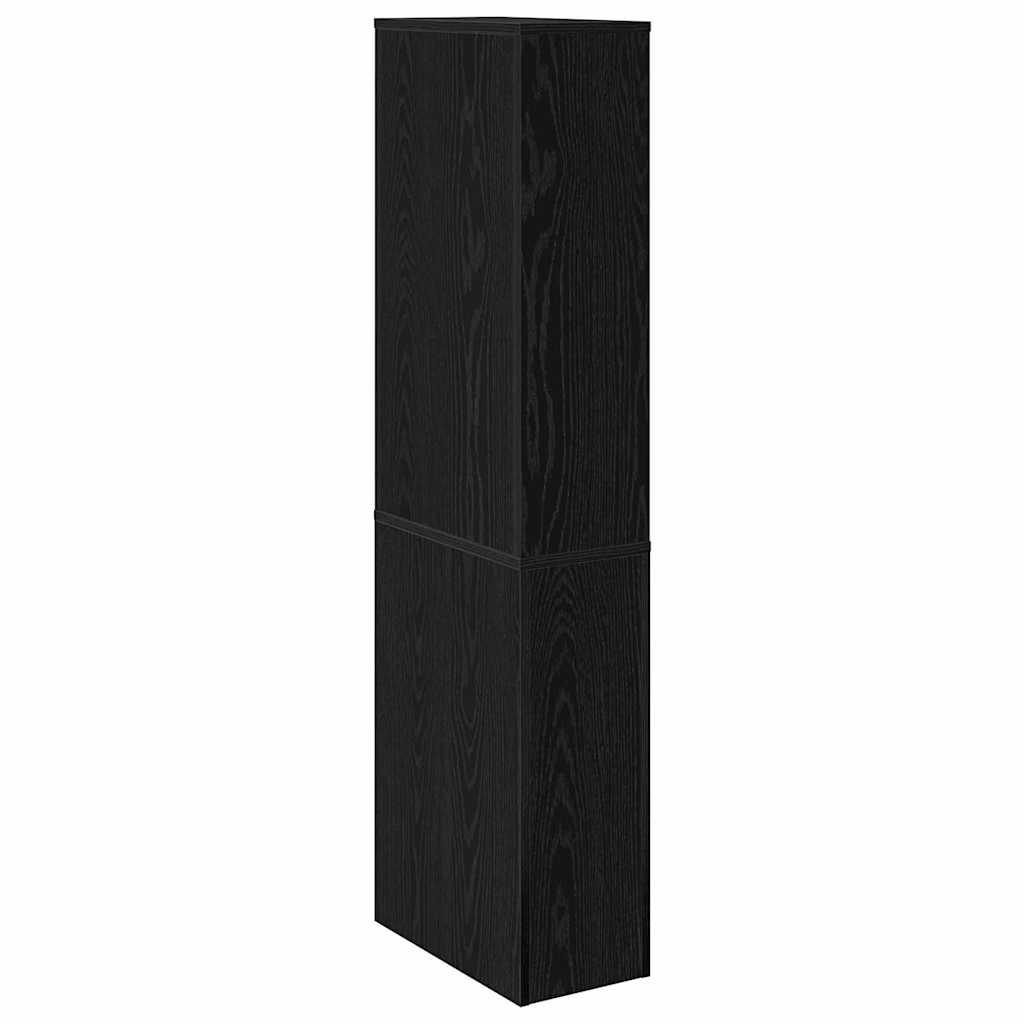 vidaXL Bathroom Furniture Set Wall-mounted Black Oak 22 x 41 x 135 cm