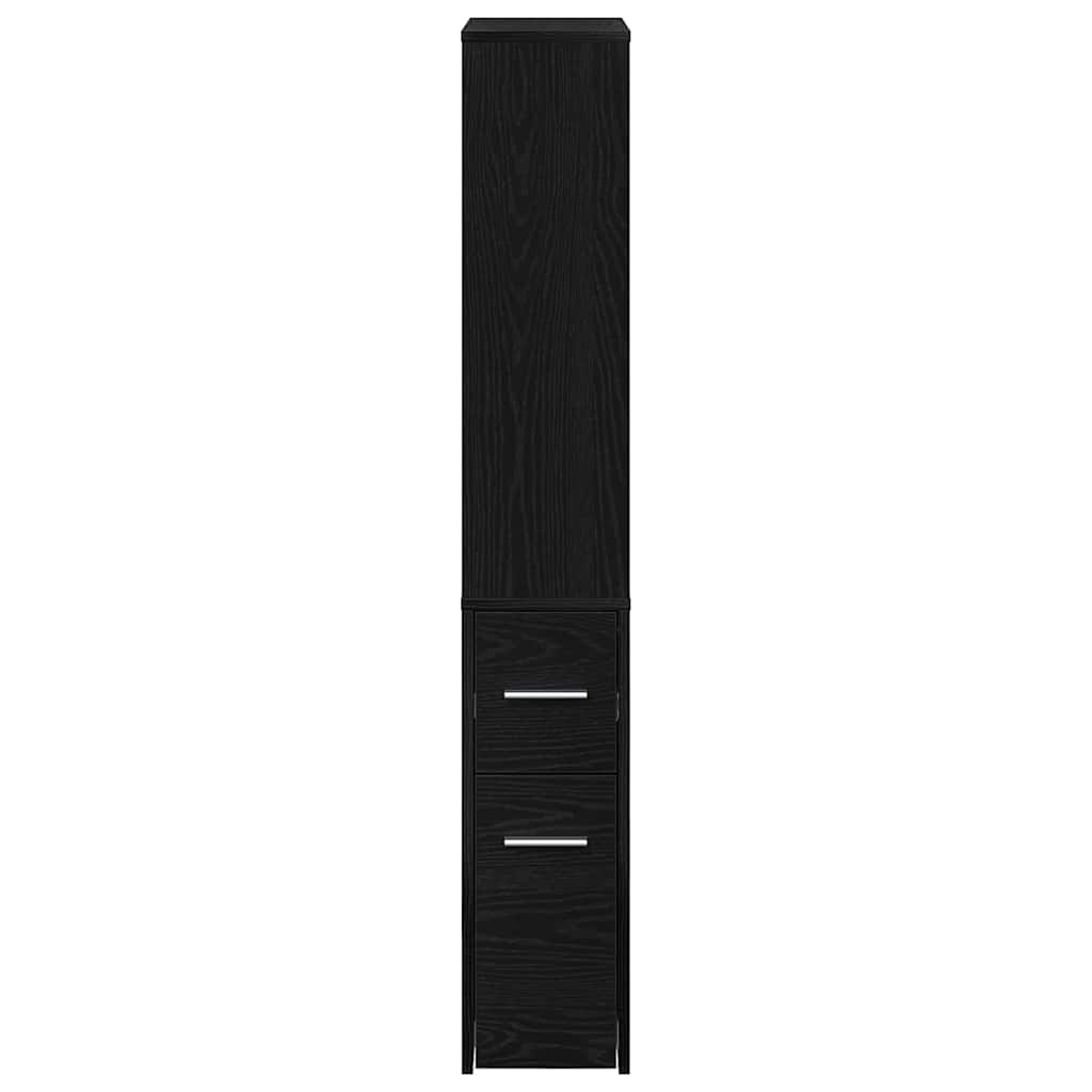 vidaXL Bathroom Furniture Set Wall-mounted Black Oak 22 x 41 x 135 cm