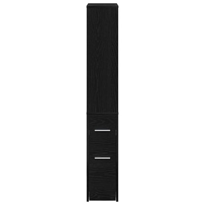 vidaXL Bathroom Furniture Set Wall-mounted Black Oak 22 x 41 x 135 cm