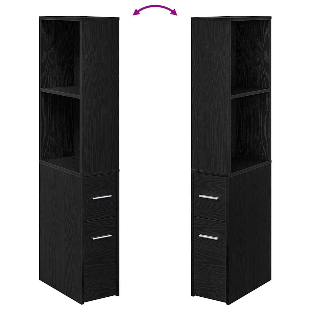 vidaXL Bathroom Furniture Set Wall-mounted Black Oak 22 x 41 x 135 cm