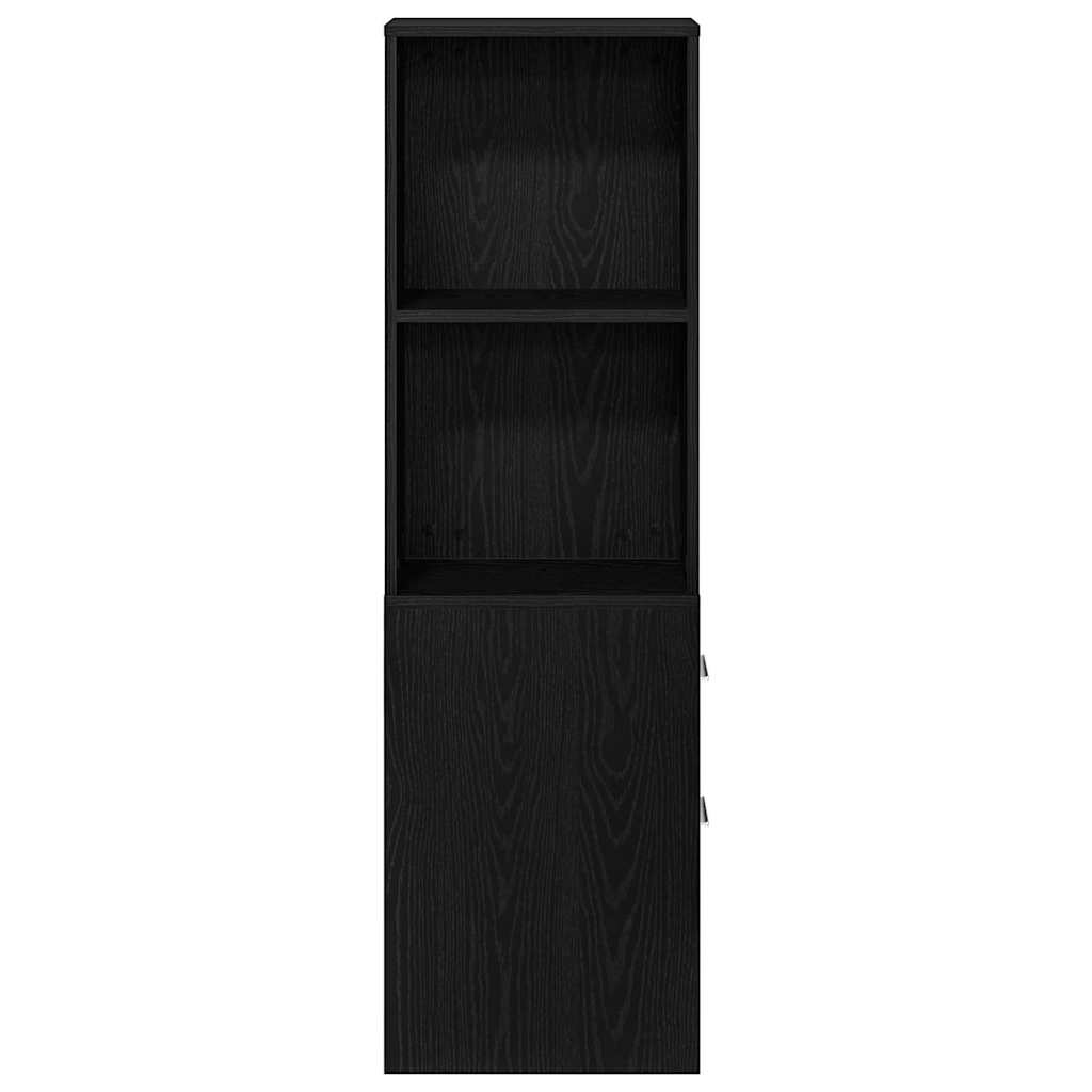 vidaXL Bathroom Furniture Set Wall-mounted Black Oak 22 x 41 x 135 cm