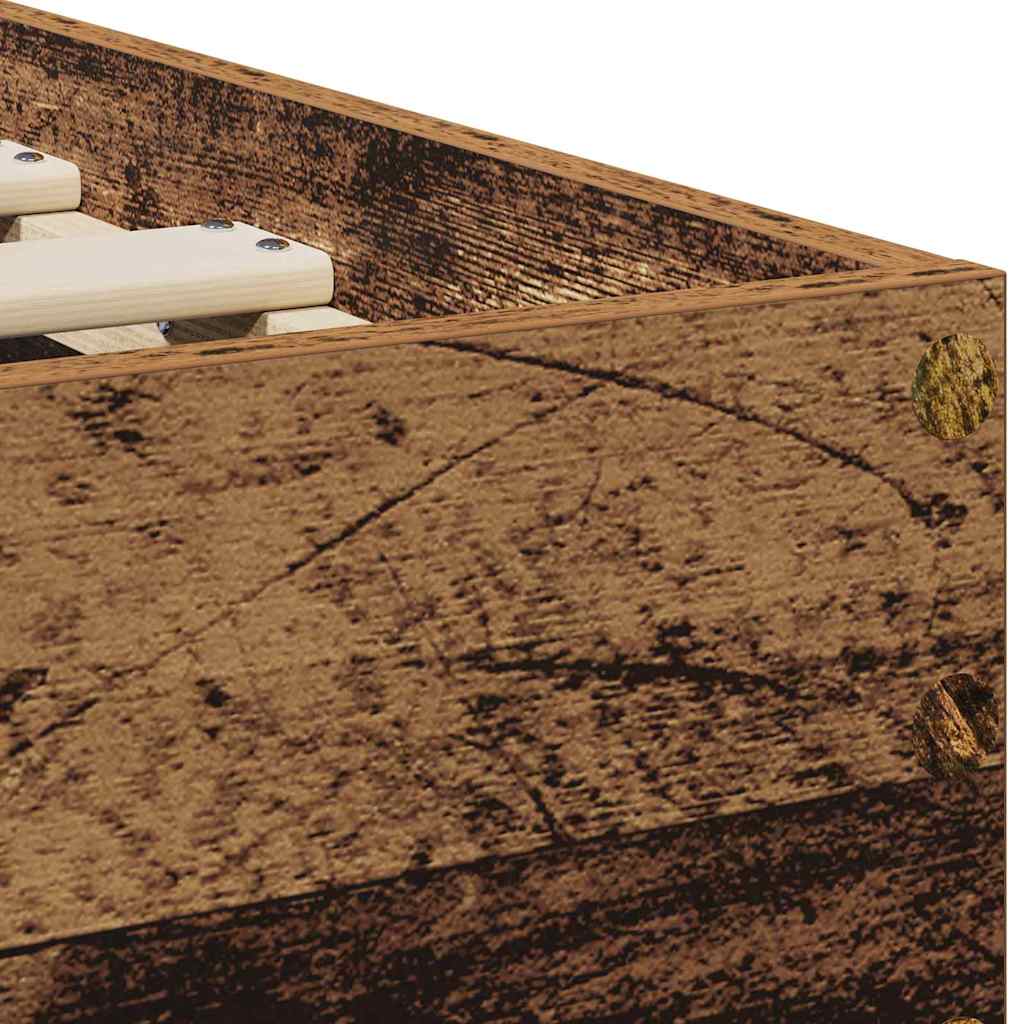 vidaXL Bed Frame with Headboard Old Wood 90 x 190 cm Engineered Wood