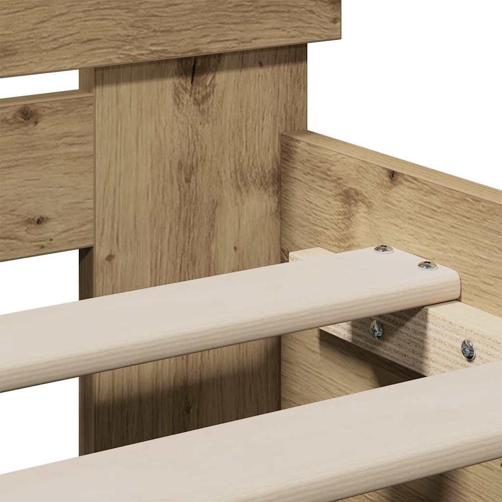 vidaXL Bed Frame Wall-mounted Artisan Oak 90 x 190 cm Engineered Wood