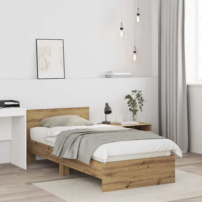 vidaXL Bed Frame Wall-mounted Artisan Oak 90 x 190 cm Engineered Wood