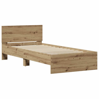 vidaXL Bed Frame Wall-mounted Artisan Oak 90 x 190 cm Engineered Wood