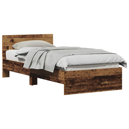 vidaXL Bed Frame with Headboard Old Wood 75 x 190 cm Engineered Wood