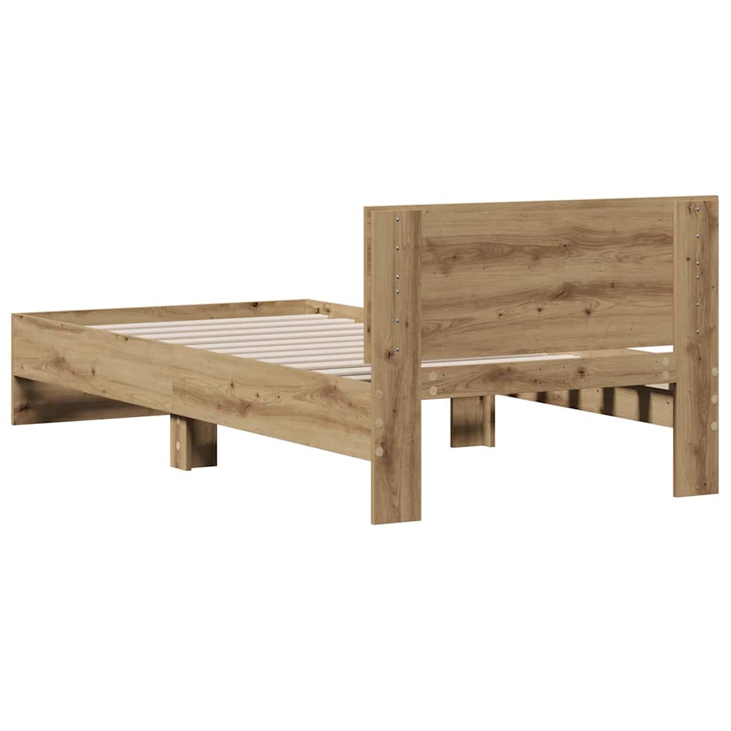 vidaXL Bed Frame Artisan Oak 75 x 190 cm Engineered Wood
