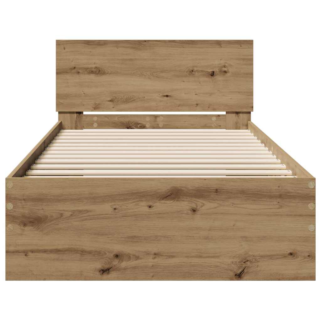 vidaXL Bed Frame Artisan Oak 75 x 190 cm Engineered Wood