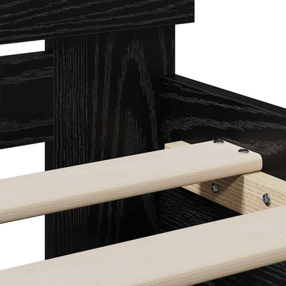 vidaXL Bed Frame with Headboard Black Oak 75 x 190 cm Engineered Wood