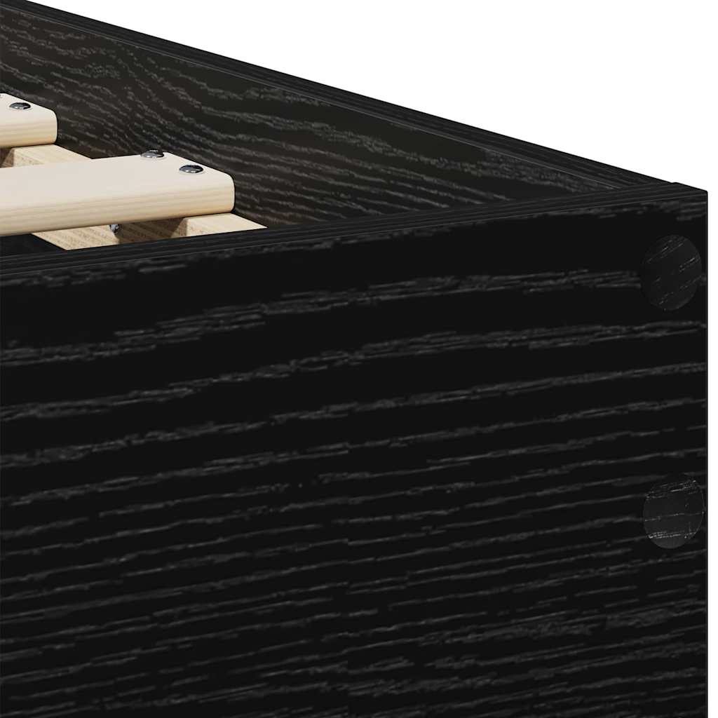 vidaXL Bed Frame with Headboard Black Oak 75 x 190 cm Engineered Wood