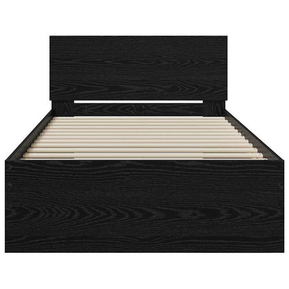vidaXL Bed Frame with Headboard Black Oak 75 x 190 cm Engineered Wood