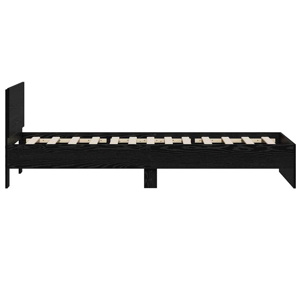 vidaXL Bed Frame with Headboard Black Oak 75 x 190 cm Engineered Wood