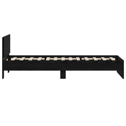 vidaXL Bed Frame with Headboard Black Oak 75 x 190 cm Engineered Wood
