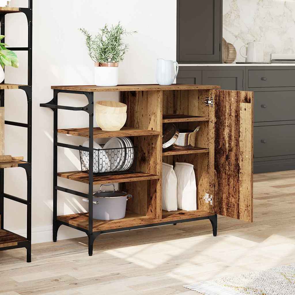 vidaXL Kitchen Trolley Old Wood 87.5 x 39 x 84.5 cm Engineered Wood