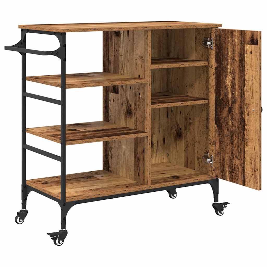 vidaXL Kitchen Trolley Old Wood 87.5 x 39 x 84.5 cm Engineered Wood