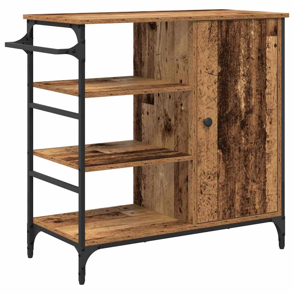 vidaXL Kitchen Trolley Old Wood 87.5 x 39 x 84.5 cm Engineered Wood