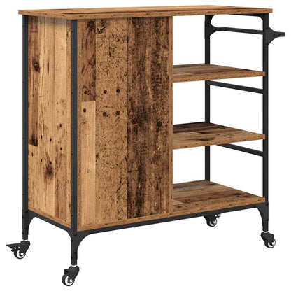 vidaXL Kitchen Trolley Old Wood 87.5 x 39 x 84.5 cm Engineered Wood